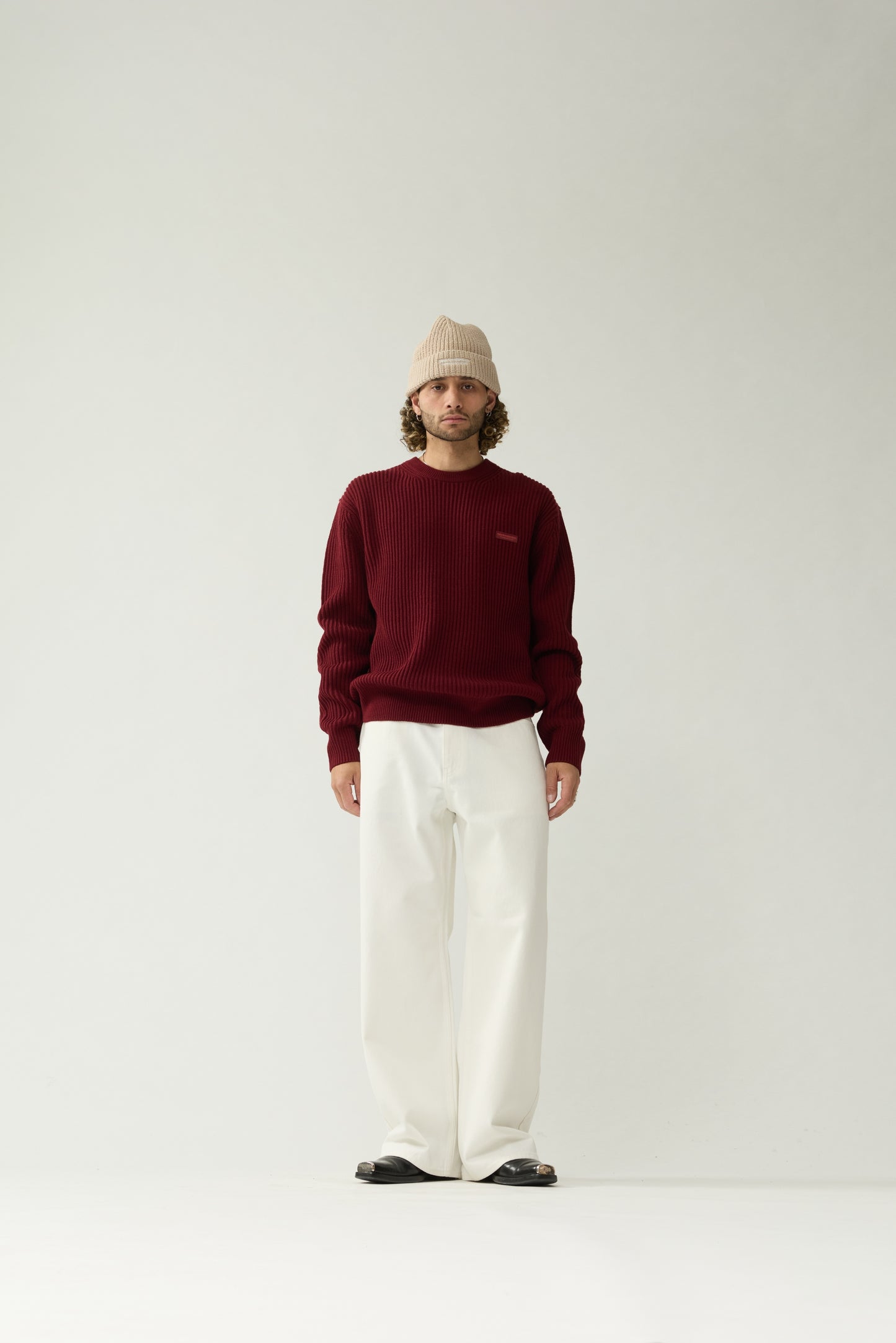KNITTED CREWNECK | Burgundy