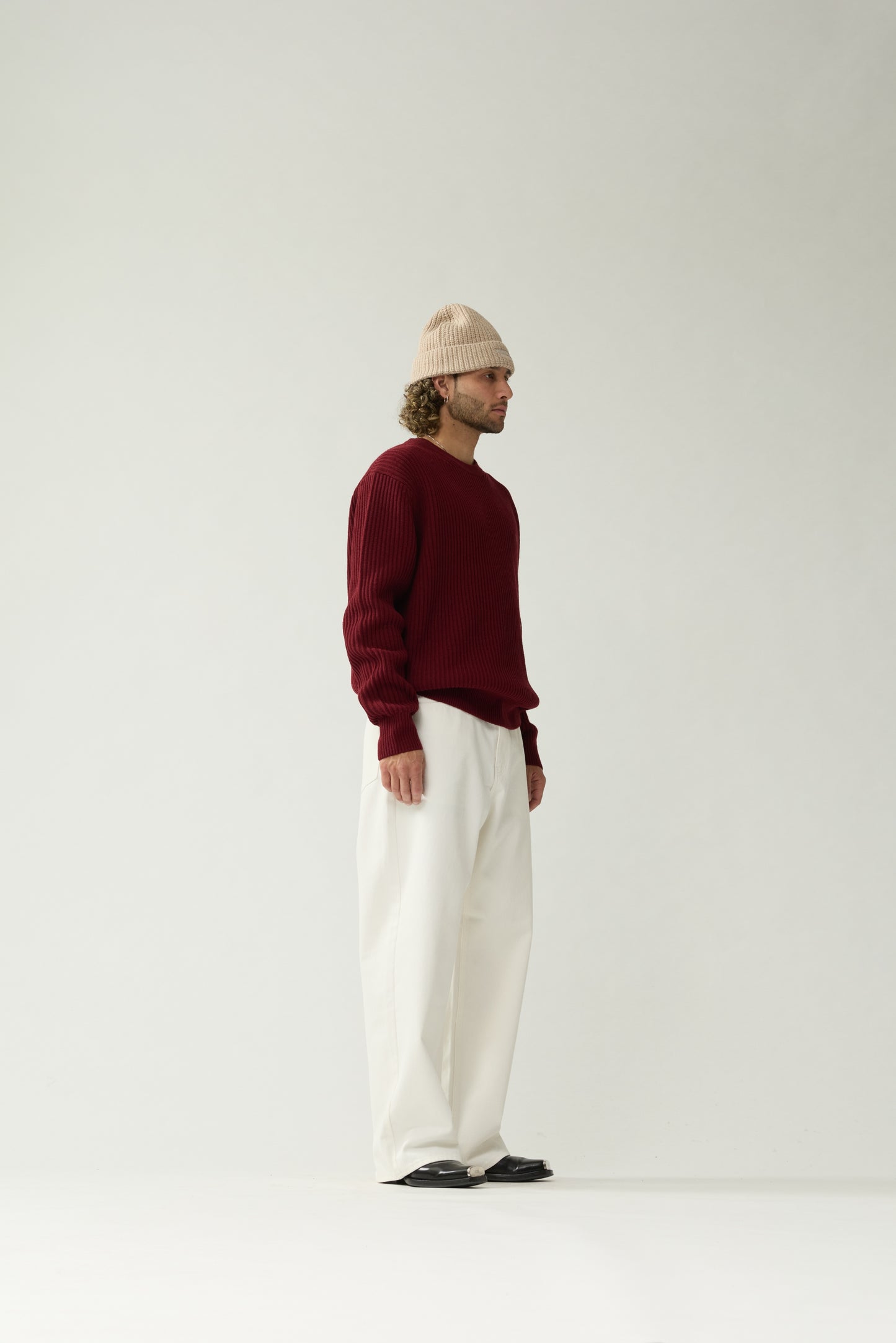 KNITTED CREWNECK | Burgundy