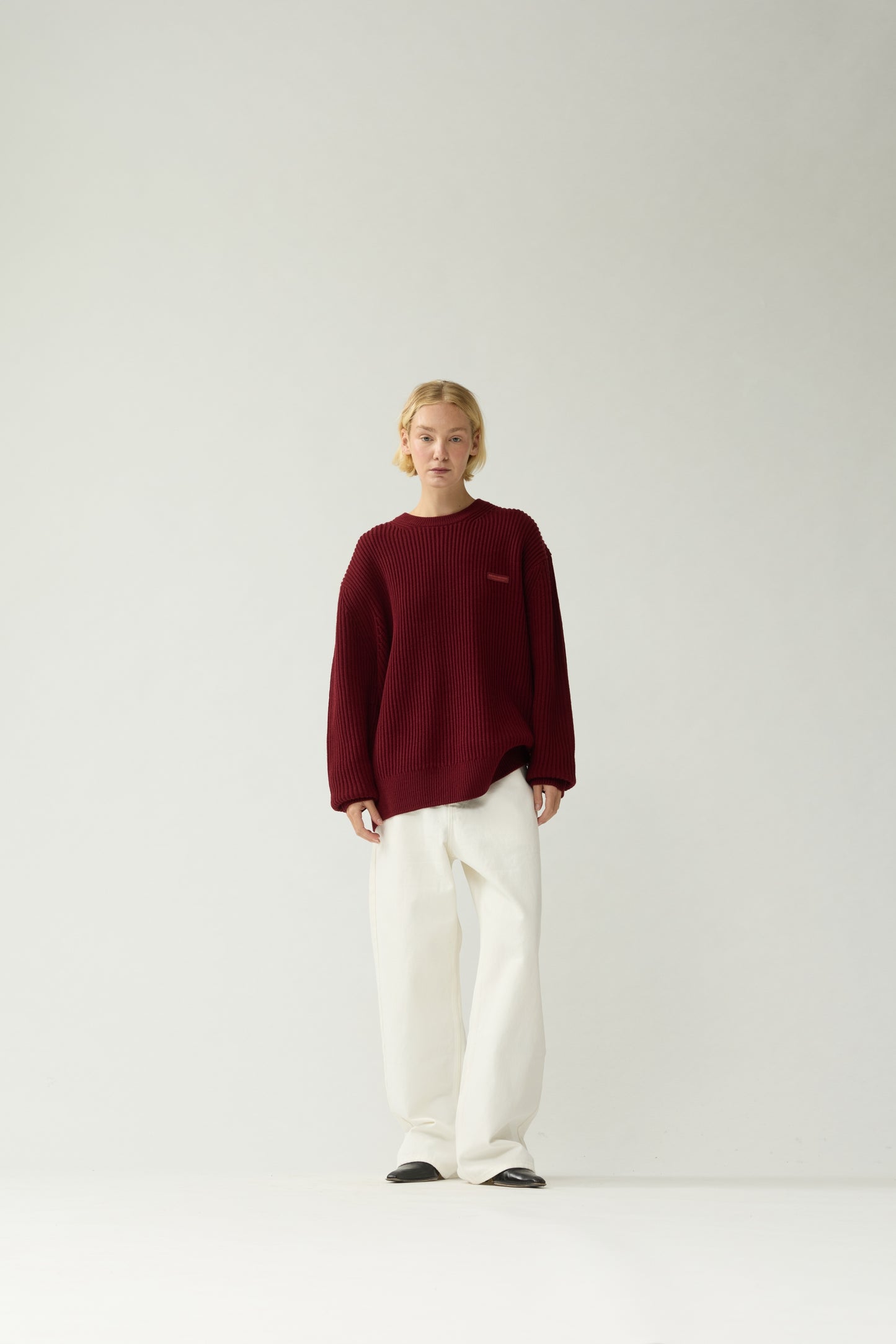 KNITTED CREWNECK | Burgundy
