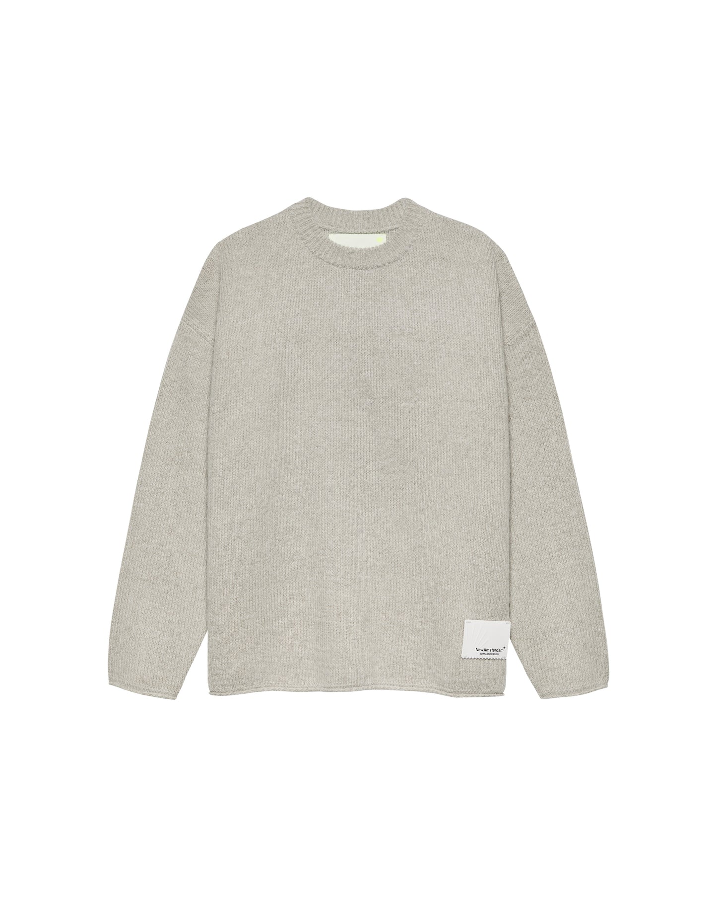 KNITTED STAMP CREWNECK | Grey Melange