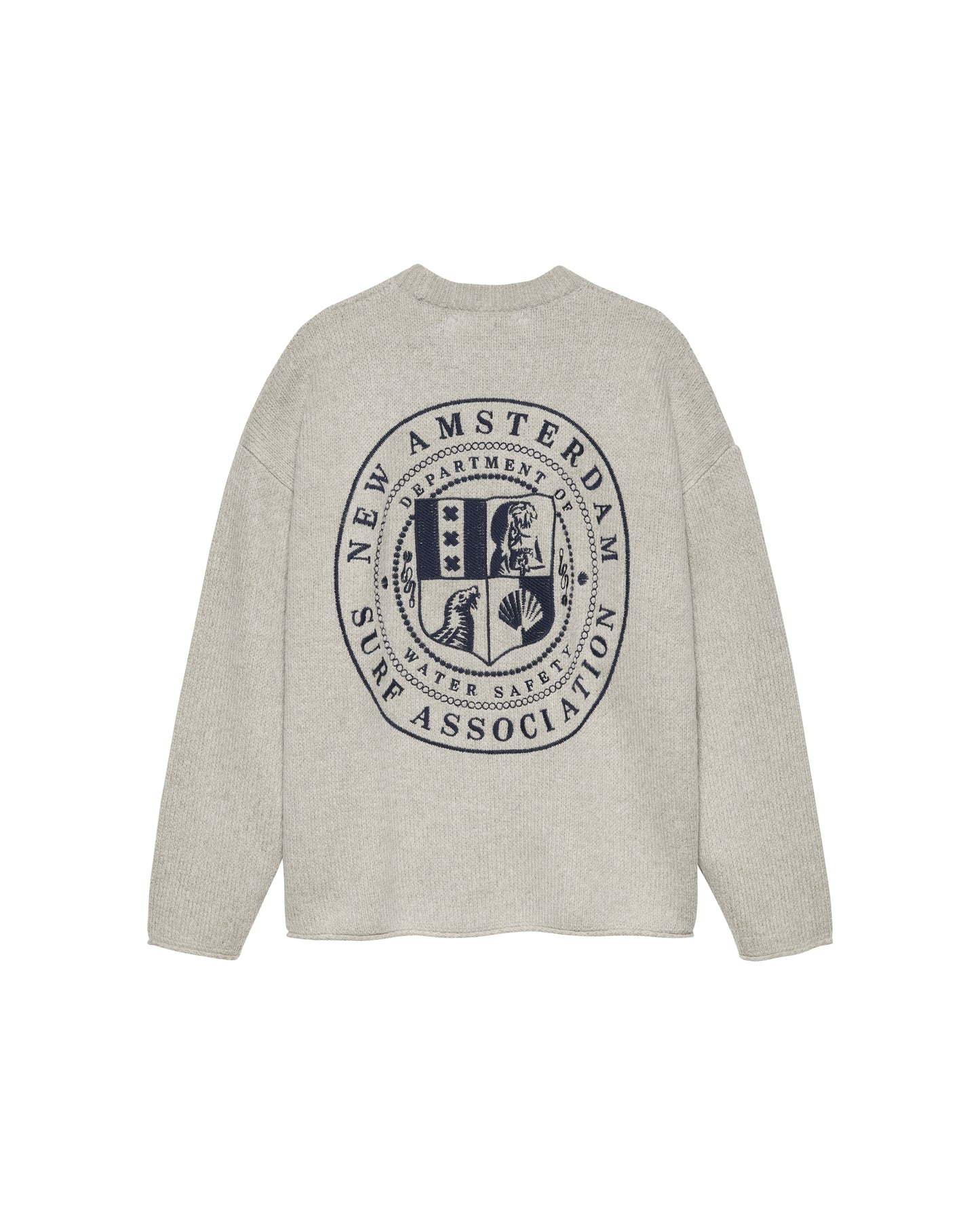 KNITTED STAMP CREWNECK | Grey Melange