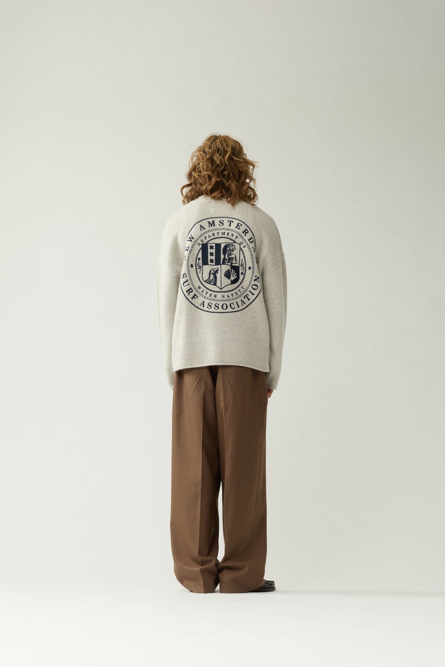 KNITTED STAMP CREWNECK | Grey Melange