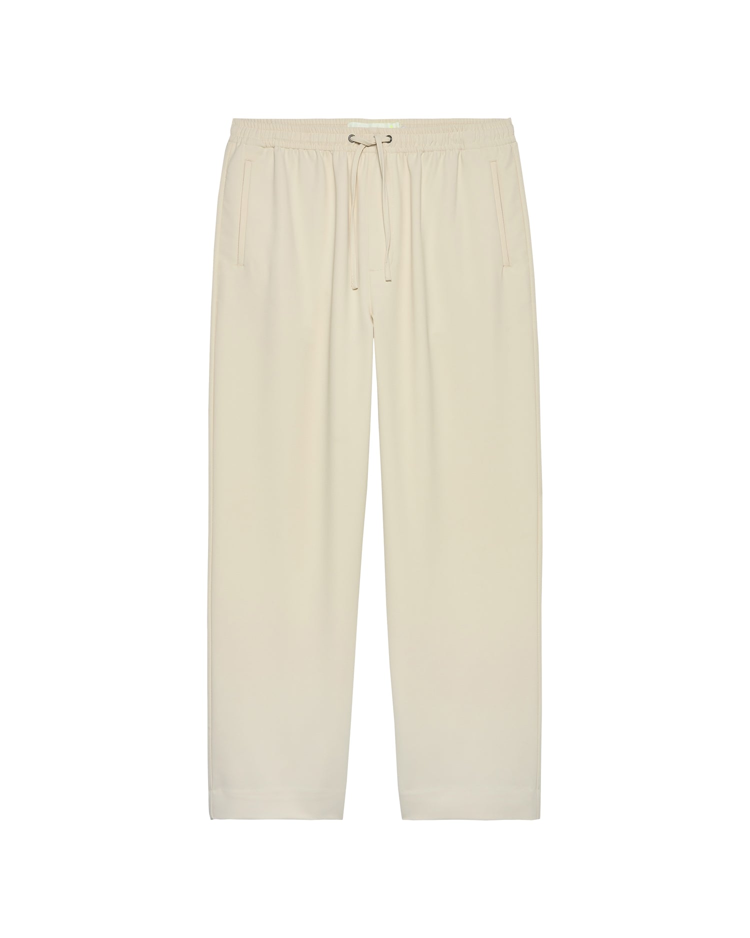 New Amsterdam Surf Association Work Trousers in Sand - Front View Flat Lay Drawstring Waist Relaxed Fit