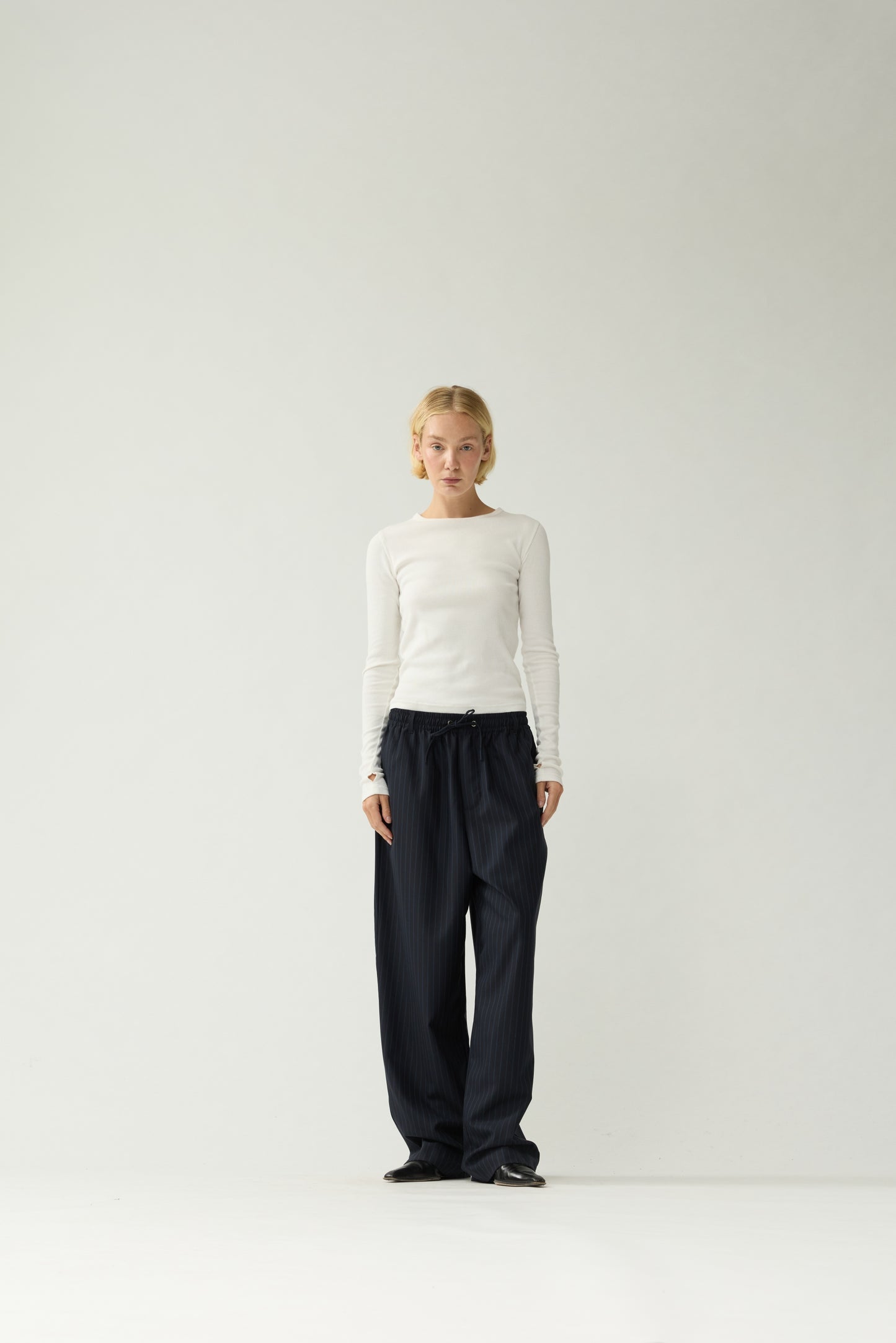 WOOL WORK TROUSERS | Navy