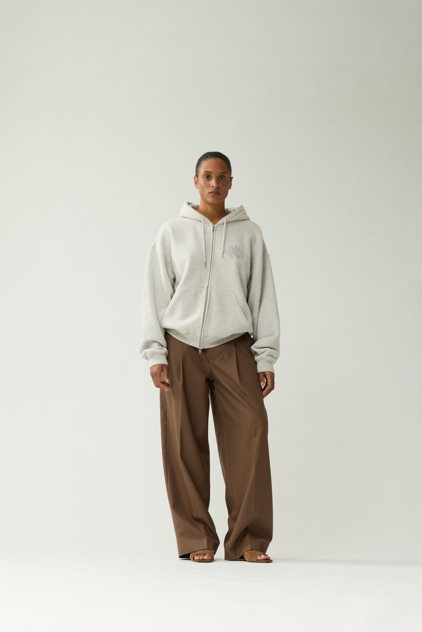 CHOP ZIP HOODIE | Grey Melange