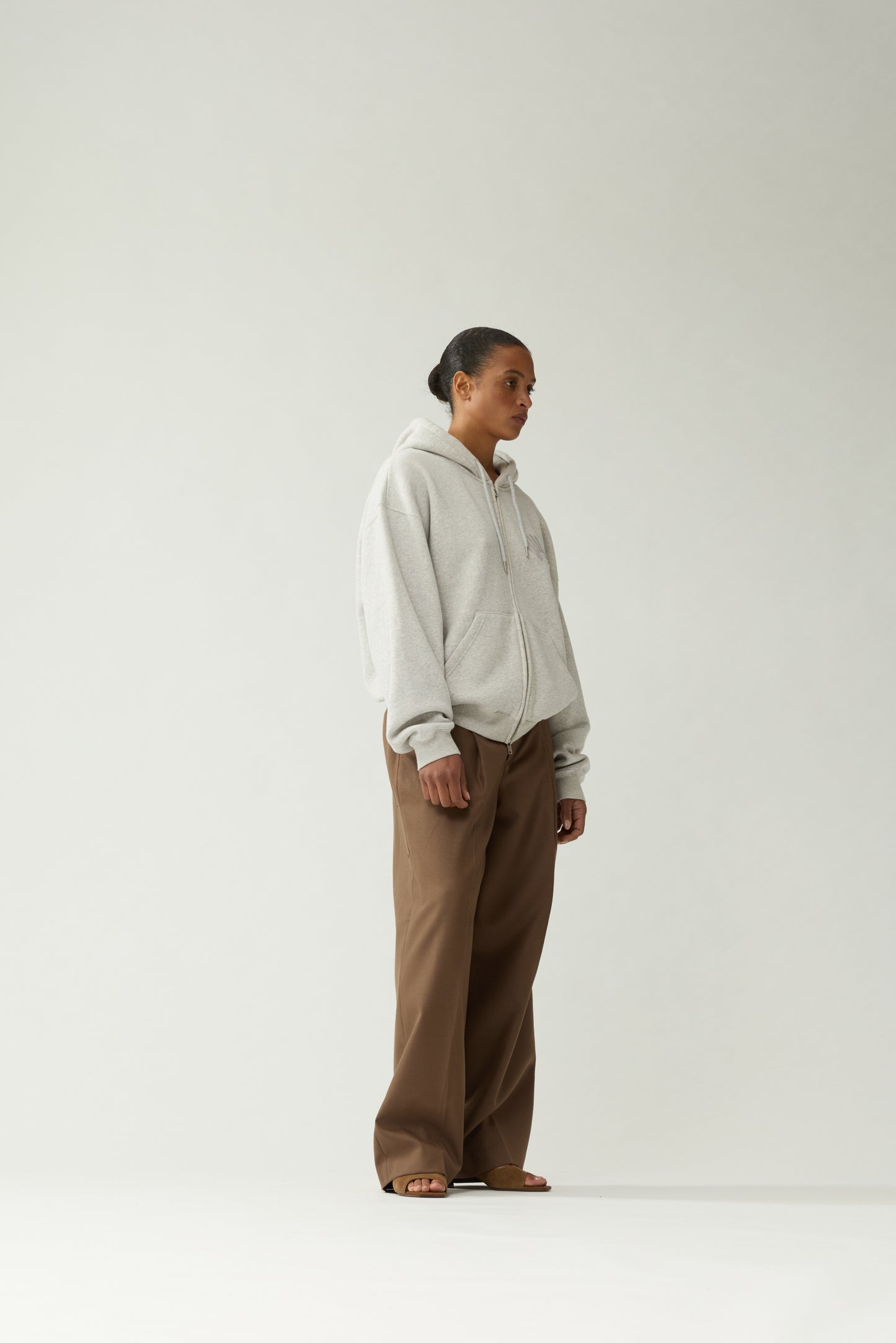 CHOP ZIP HOODIE | Grey Melange