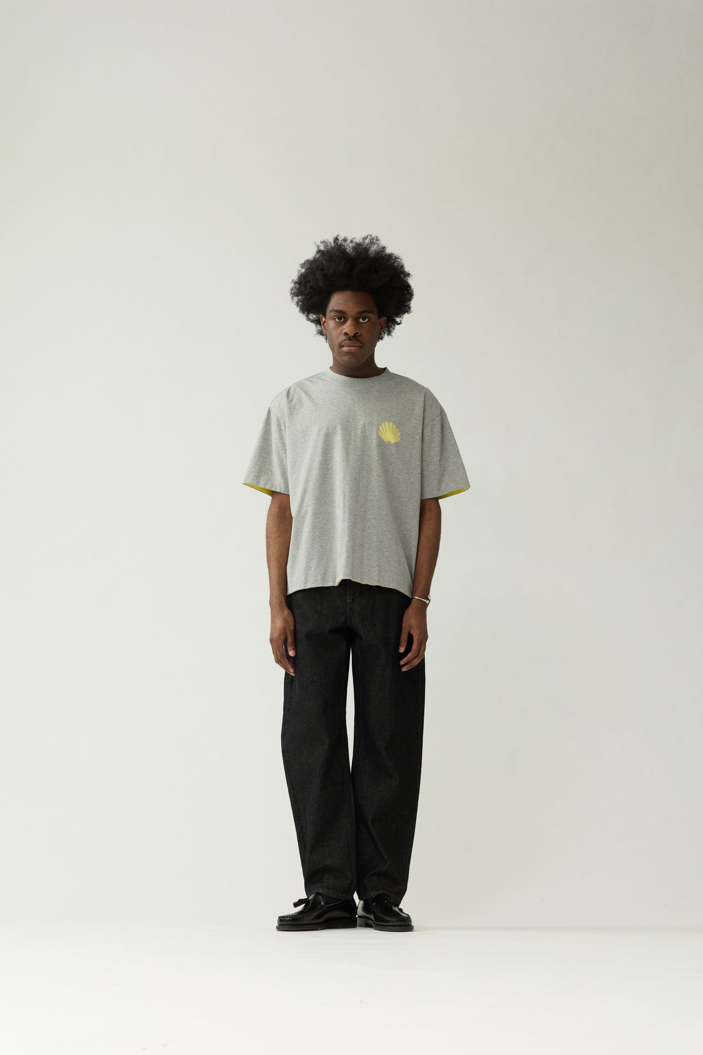 DOUBLE LAYERED LOGO TEE | Grey Melange