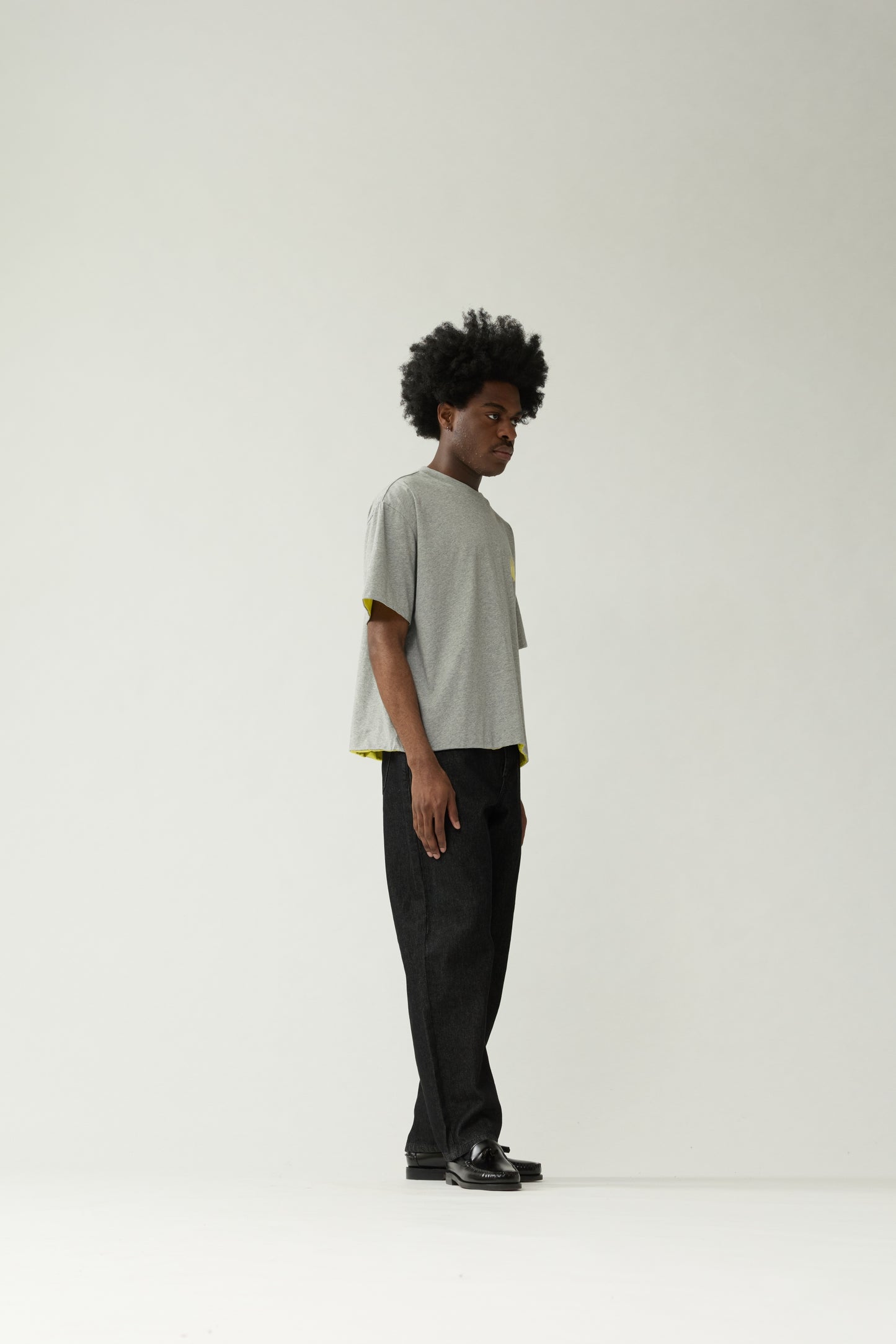 DOUBLE LAYERED LOGO TEE | Grey Melange