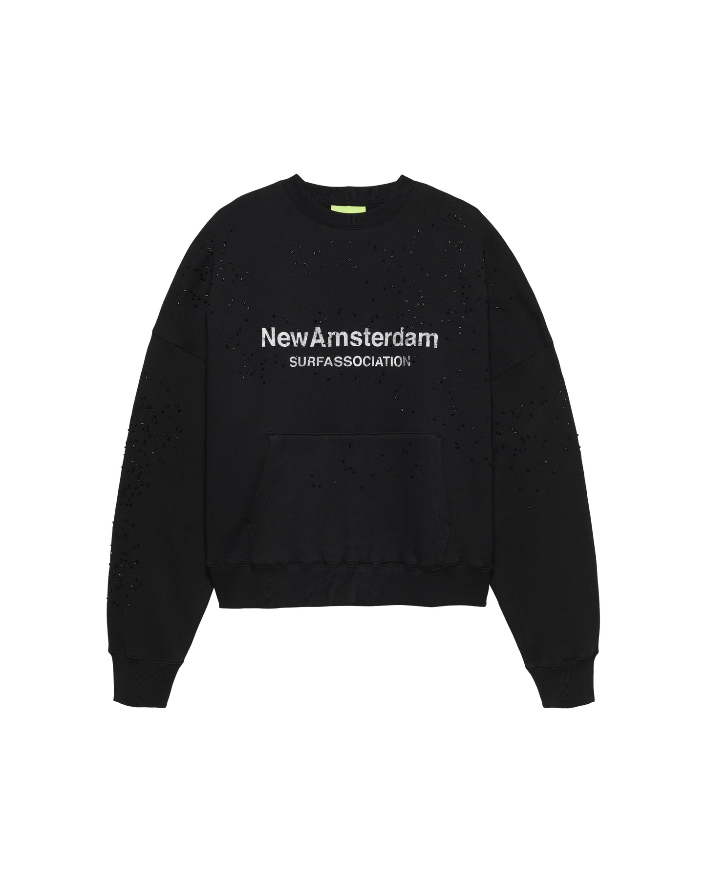 WORKED LOGO CREWNECK STRASS | Black