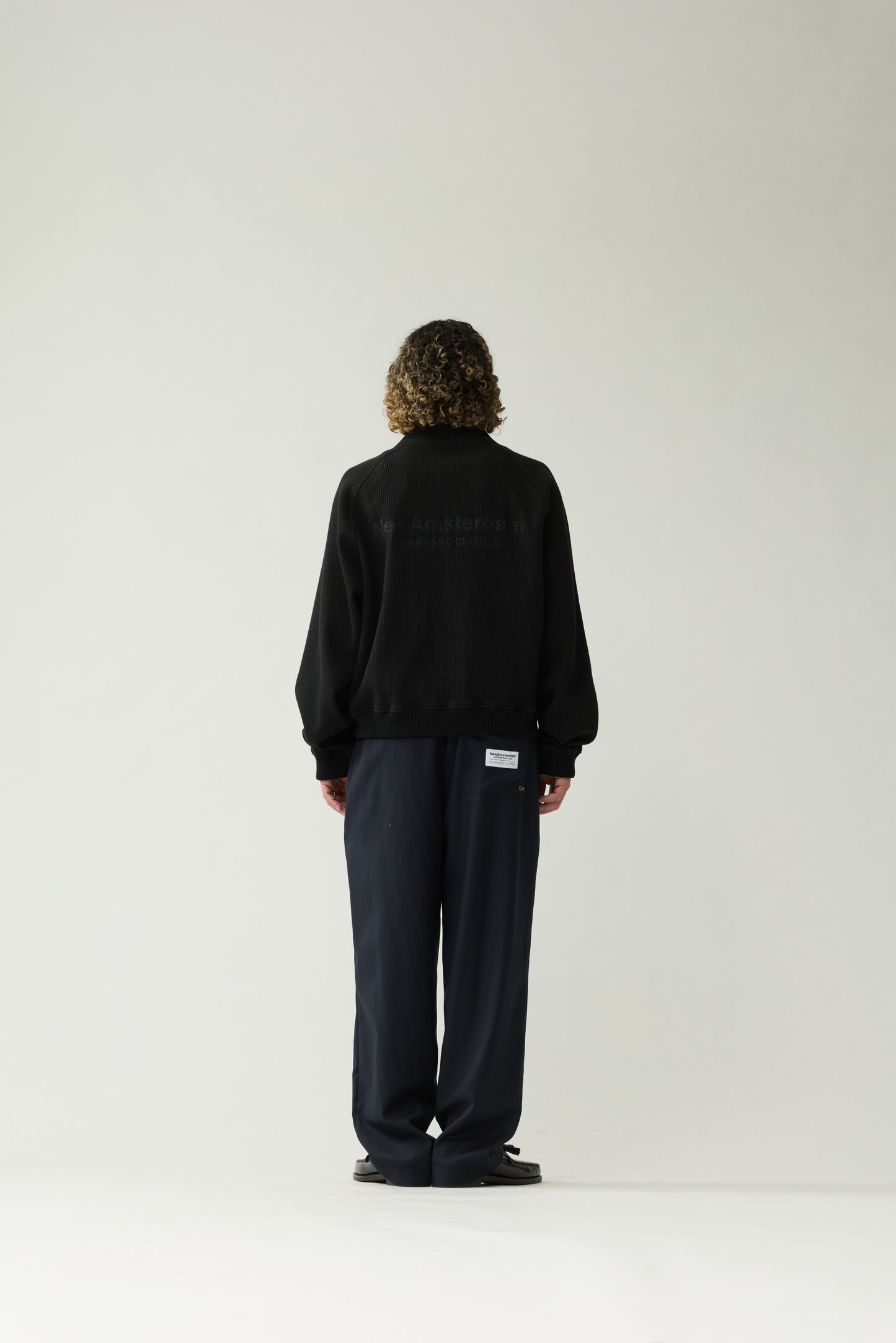 WAFFLE ZIP UP | Black