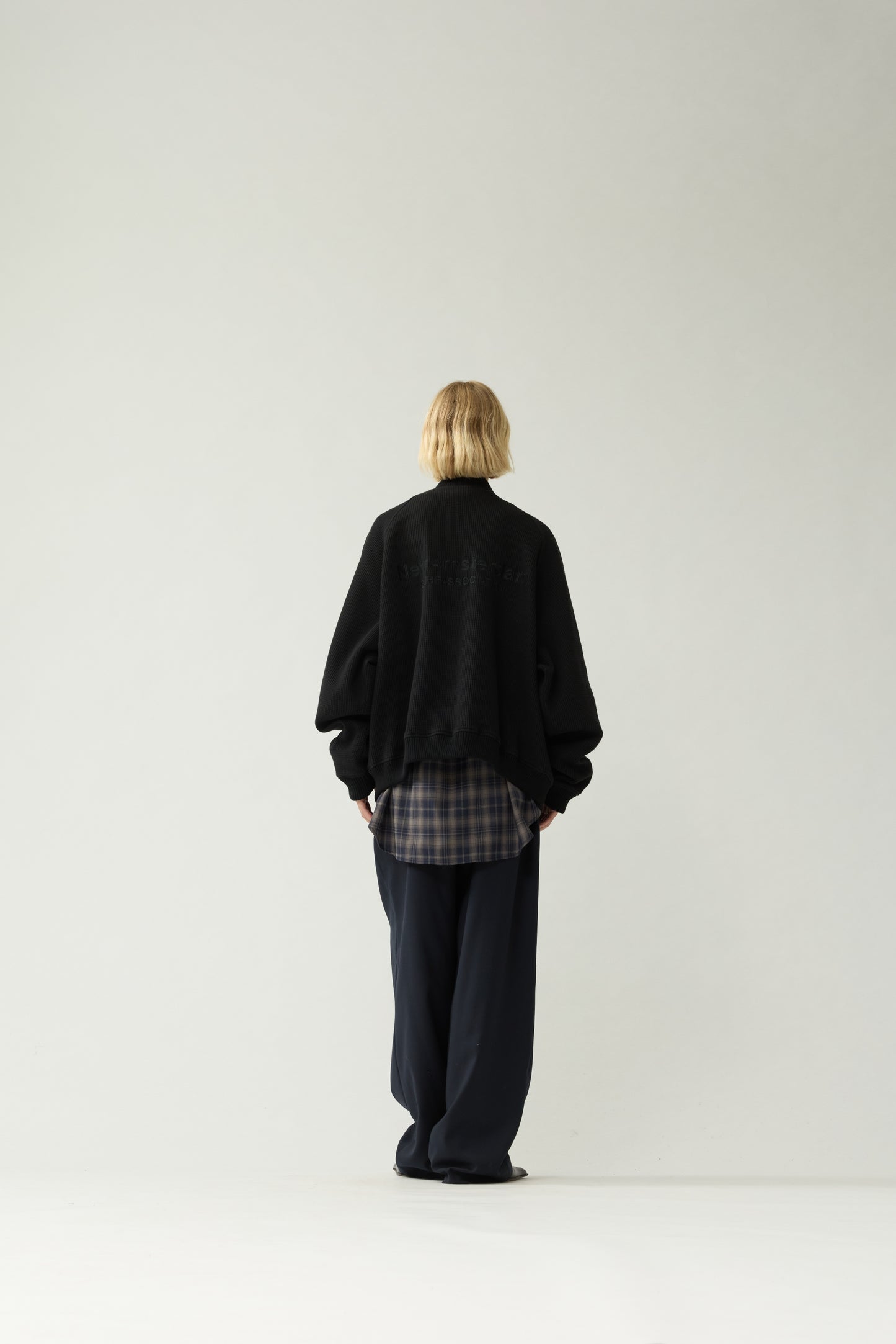 WAFFLE ZIP UP | Black