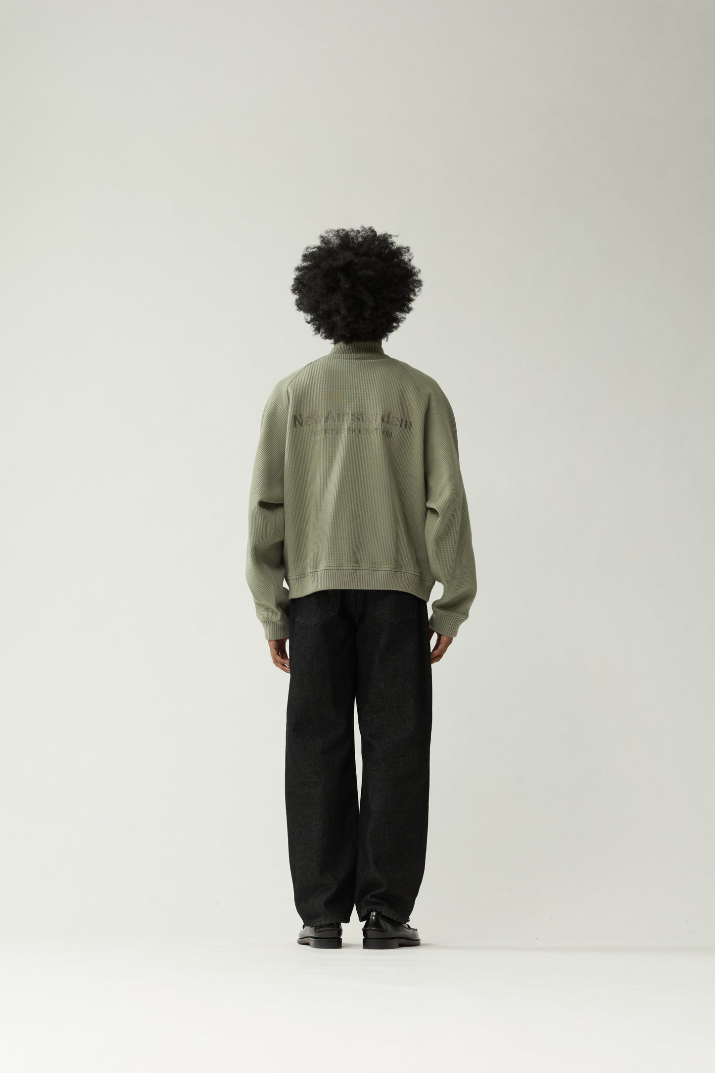 WAFFLE ZIP UP | Sea Grass