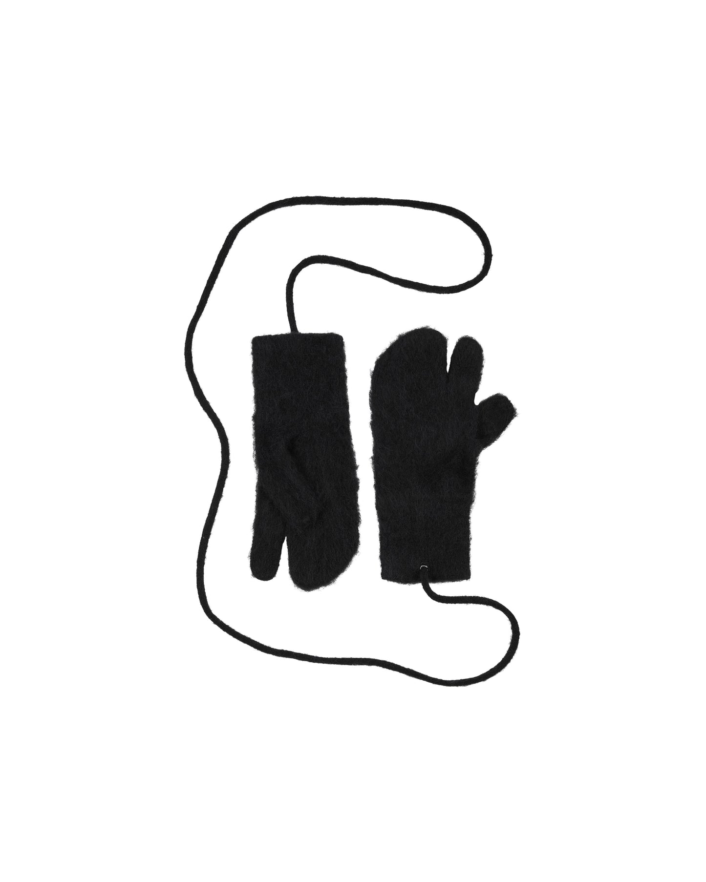 KINTTED LOBSTER GLOVES | Black