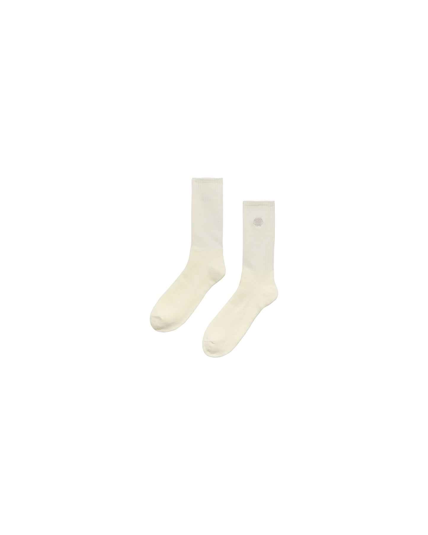 EMBROIDERED SOCKS | Washed White