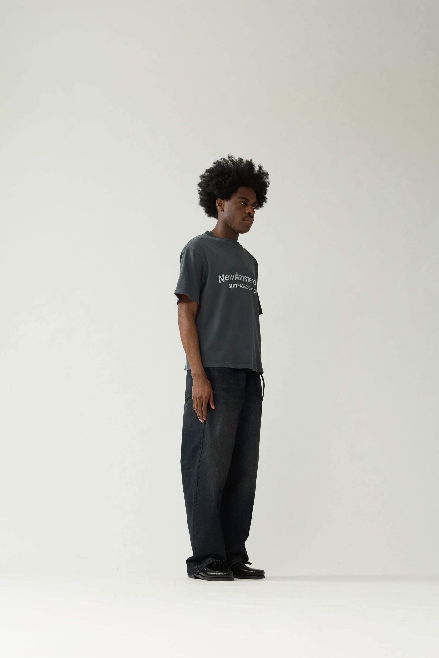 WORKED LOGO TEE | Washed grey