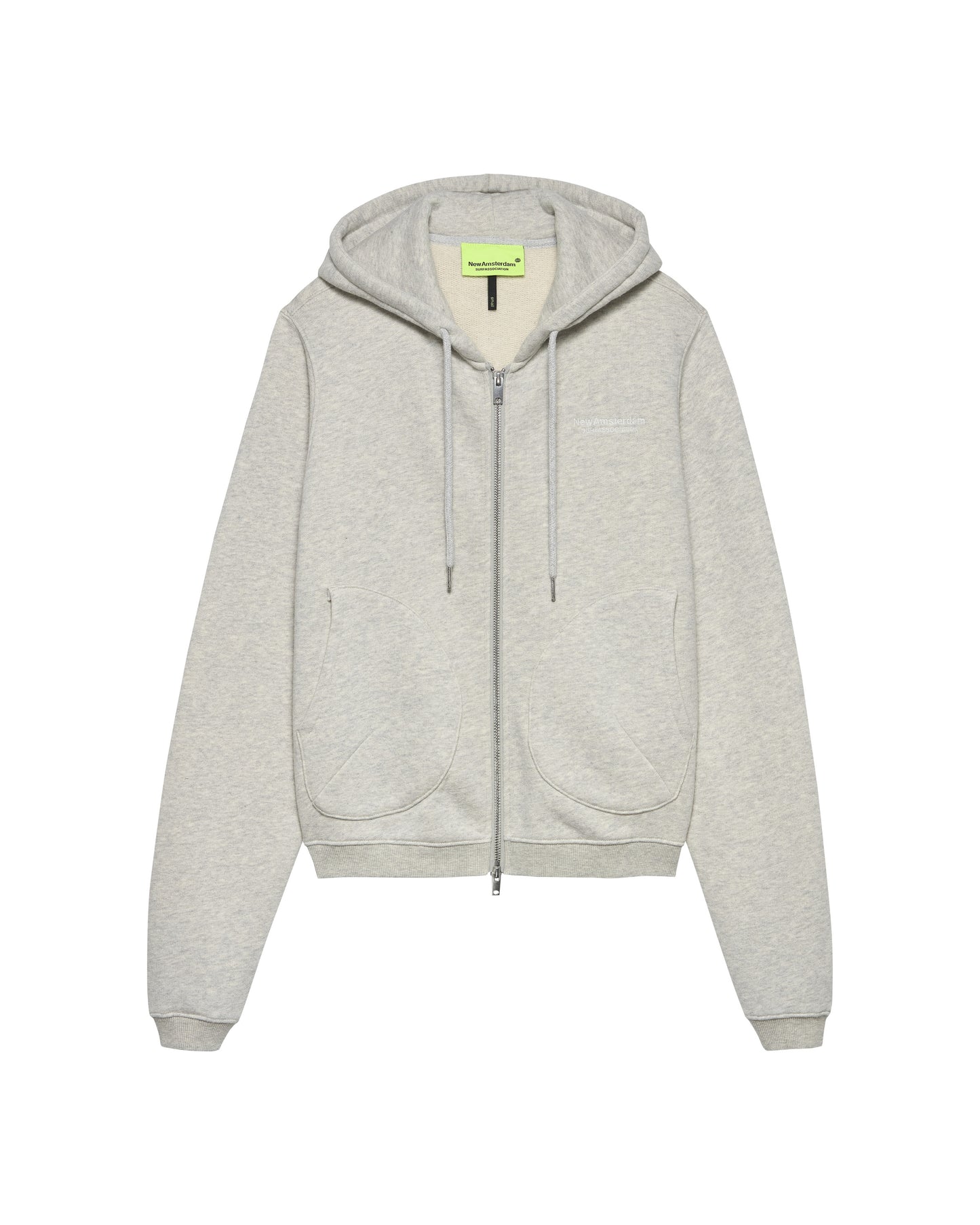 HOODED ZIPPER SWEATER | Grey Melange