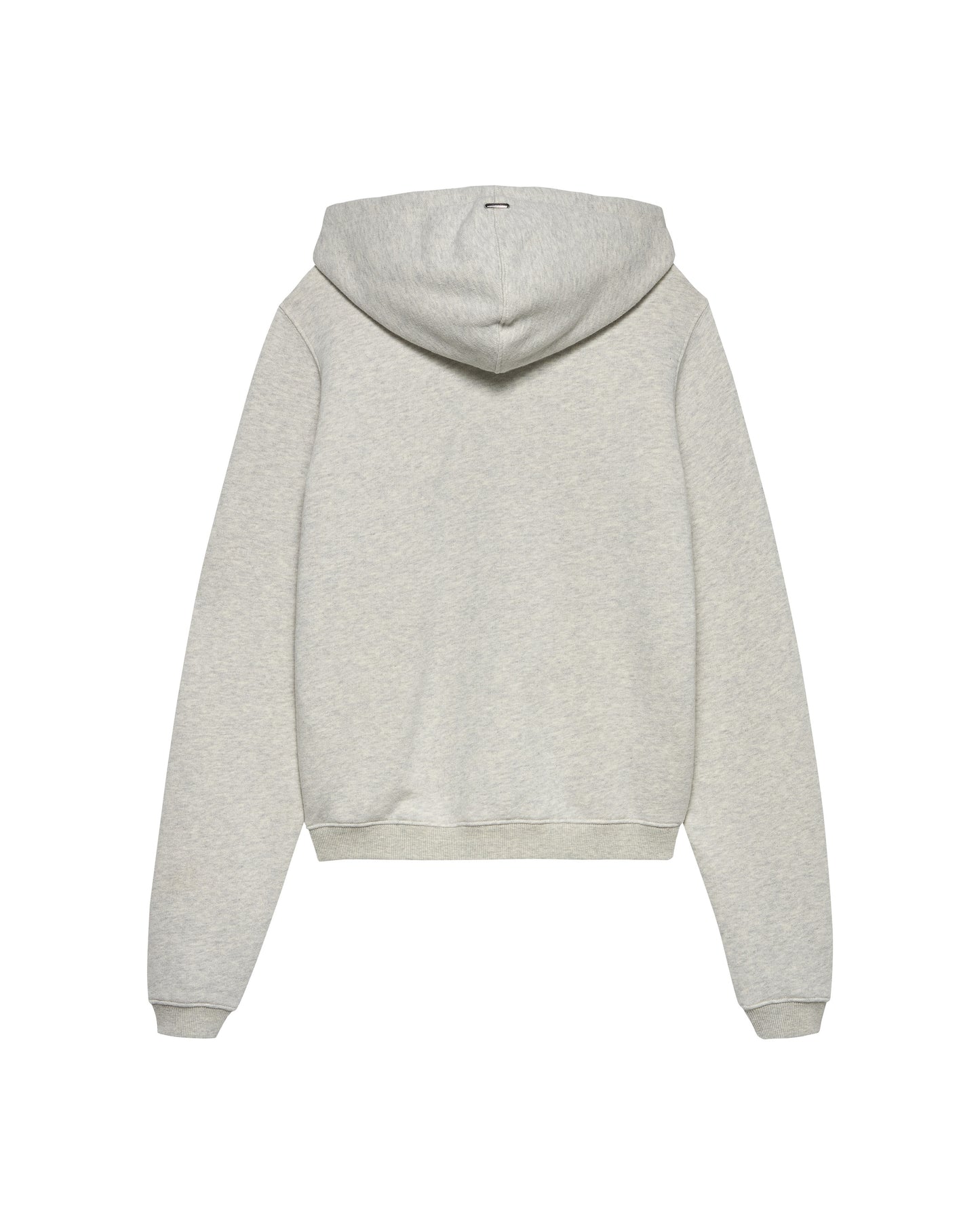 HOODED ZIPPER SWEATER | Grey Melange