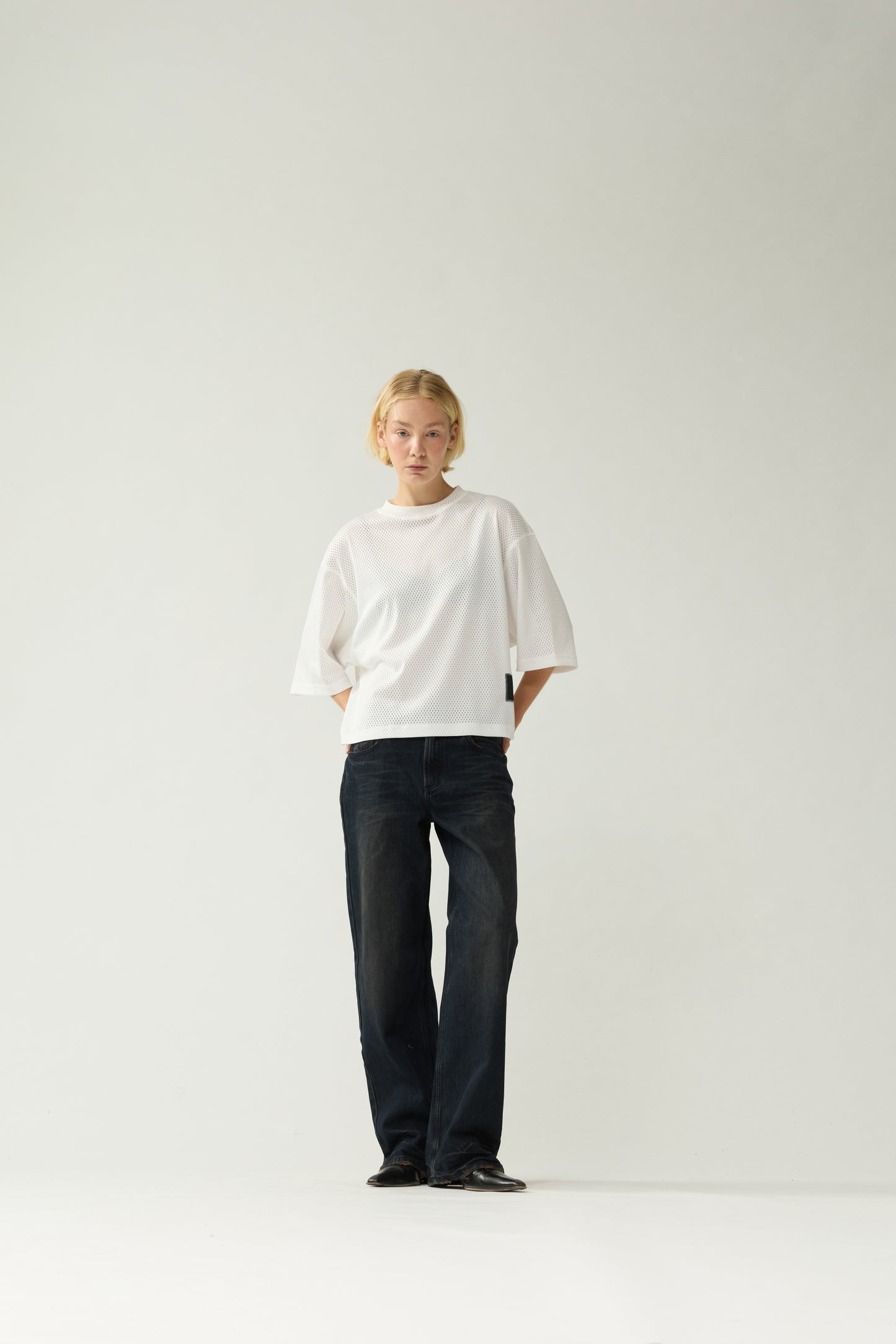 MESH TEE | Off white